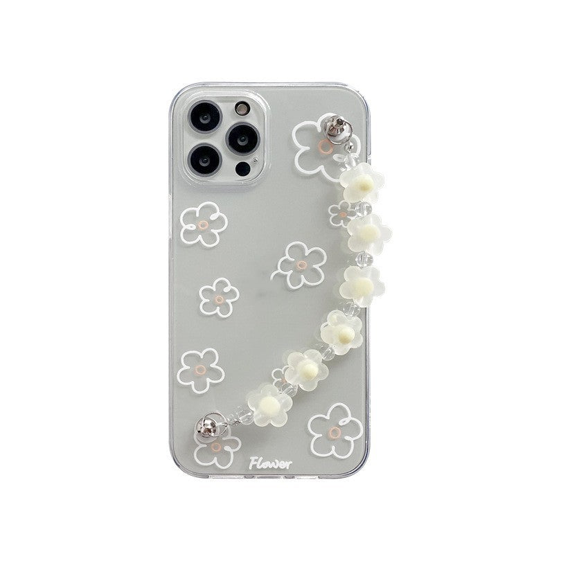 Flower Lanyard Transparent Phone Case