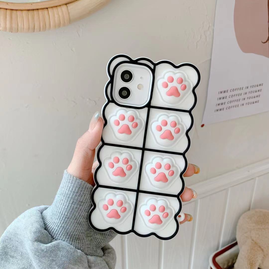 Compatible with Apple , Decompression Artifact Cat Paw Bear Pinch 11 Silicone Sleeve