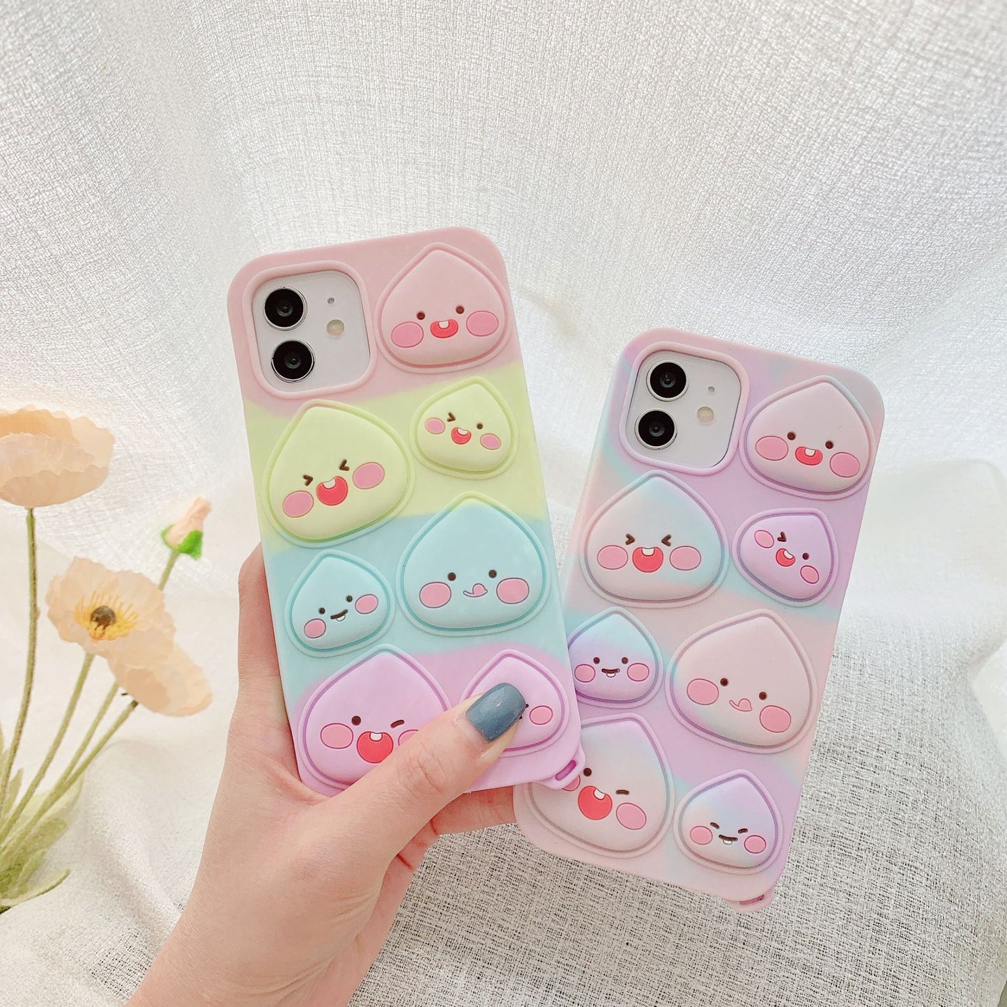Camouflage Pinch Phone Case Rainbow Peach