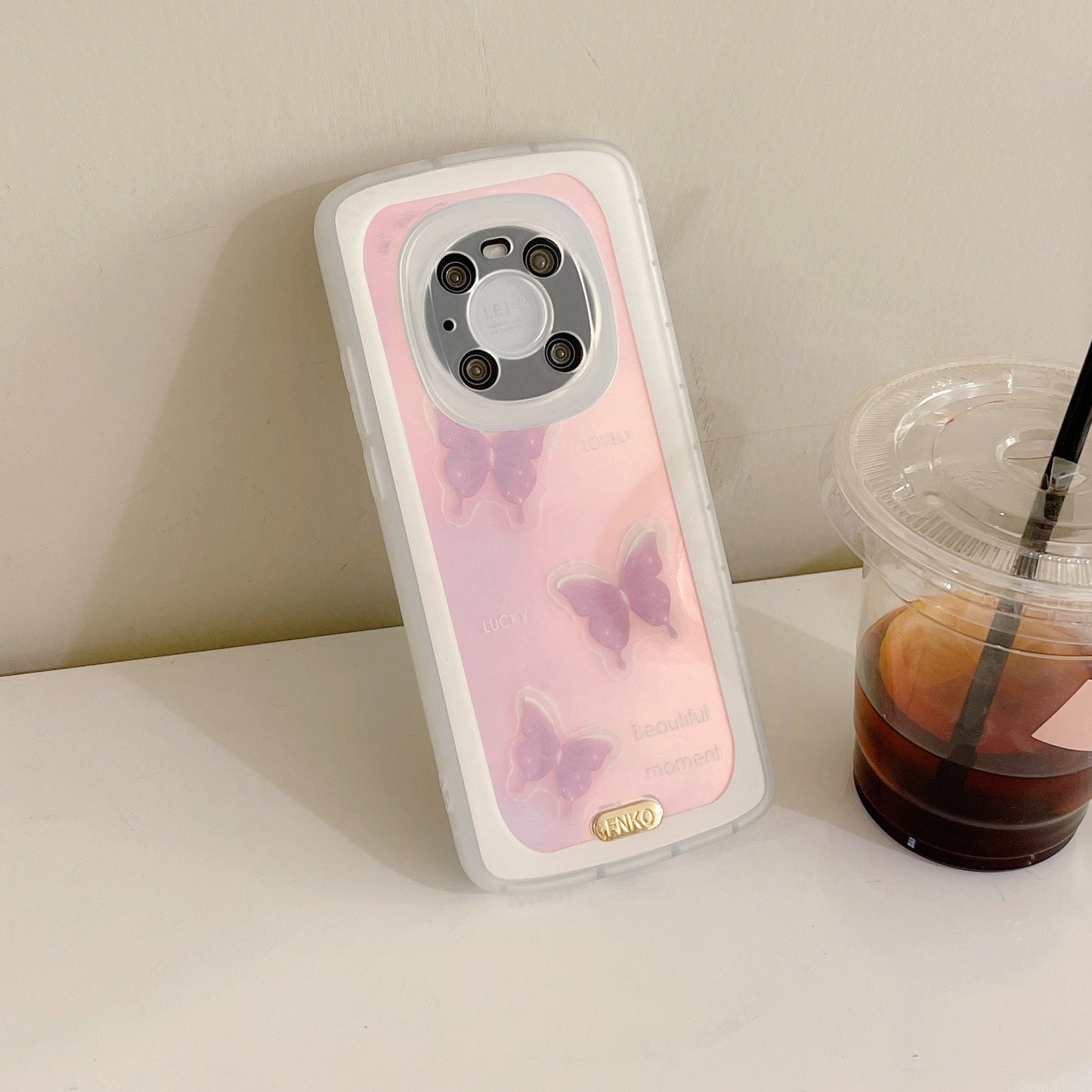Laser Purple Butterfly Silicone Phone Case Protector