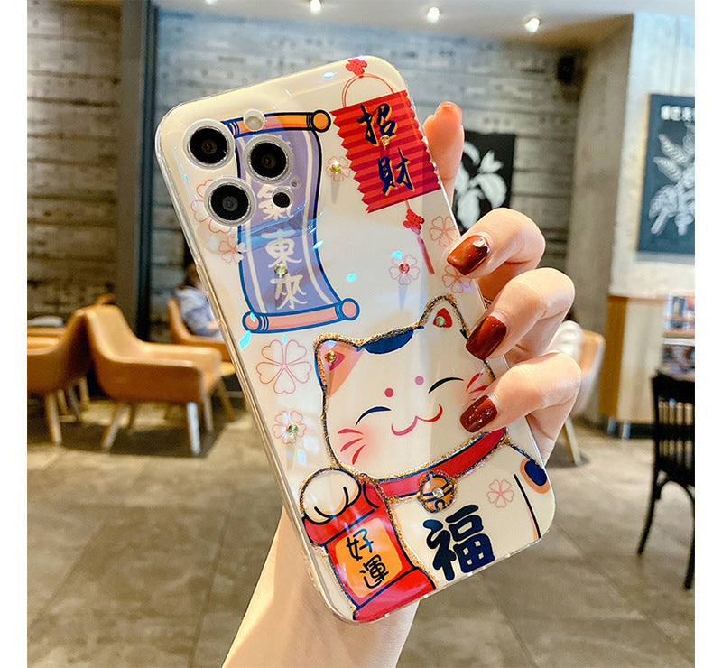 Zhaocai Cat Drop Glue Mobile Phone Case Soft Shell
