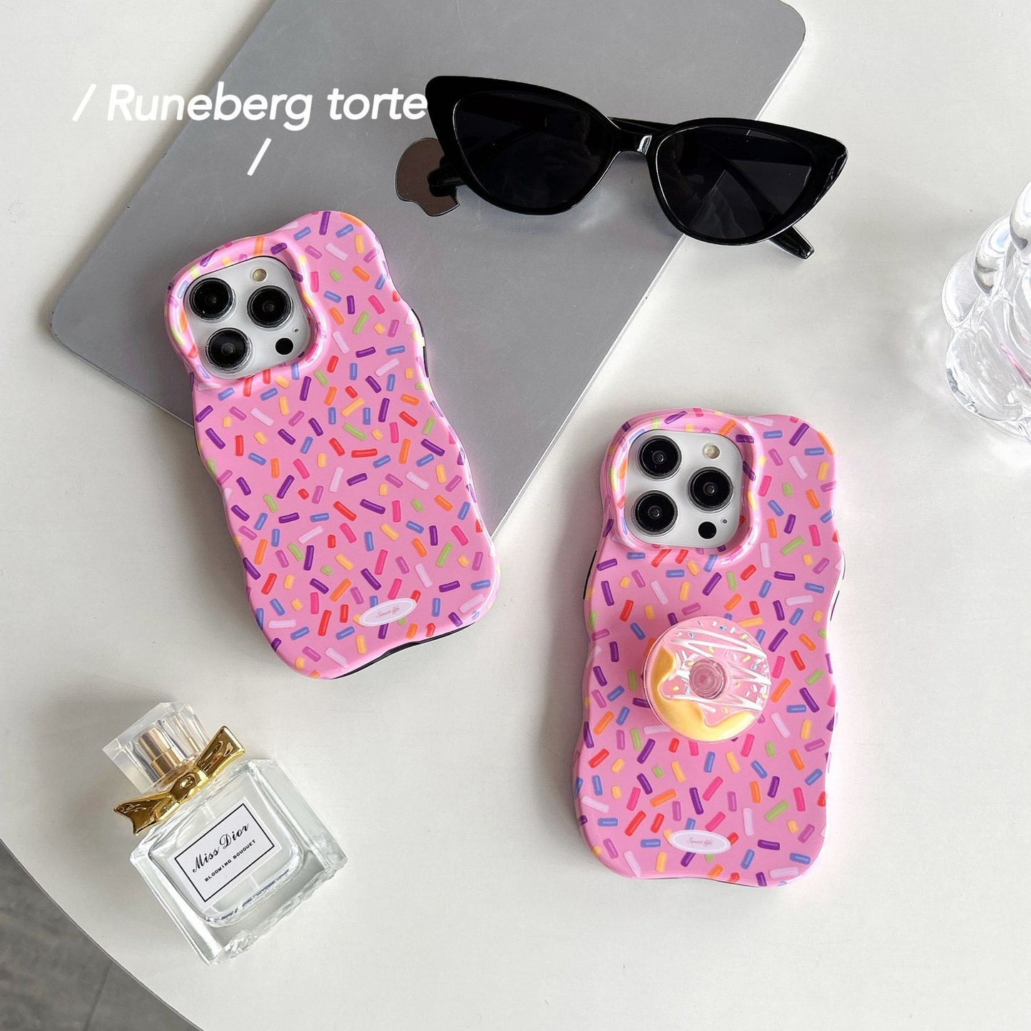 Fashion Macaron Color Donut Bracket Phone Case