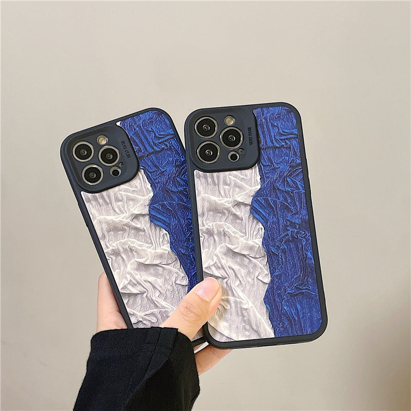 Pleated Splicing Klein Blue Phone Case