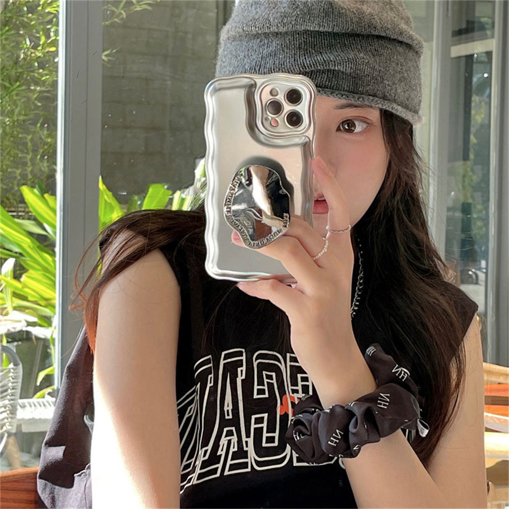 Ins Temperament Sweet And Cool Electroplating Silver Mobile Phone Case