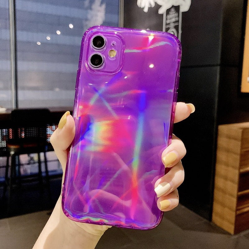 Simple pure color laser phone case