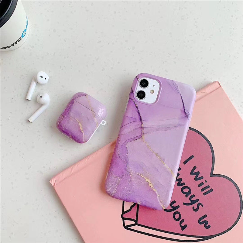 Compatible with Apple, Compatible with Apple , European And American Creative Marble Apple AirPods1 2