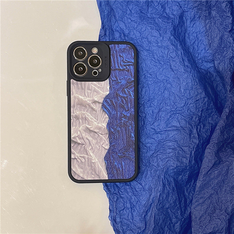 Pleated Splicing Klein Blue Phone Case
