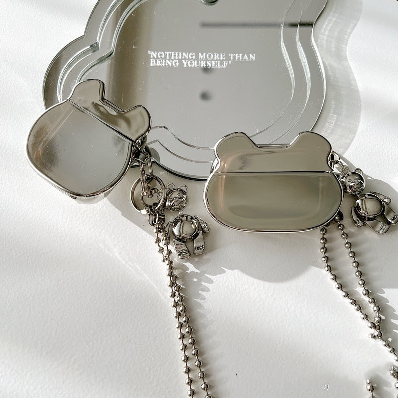 Cartoon Bear Earphone Protective Cover Long Lanyard Earphone