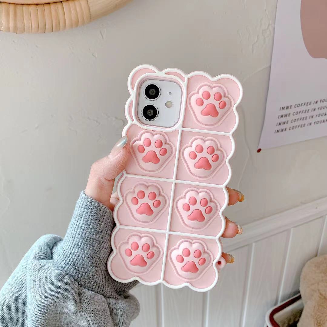 Compatible with Apple , Decompression Artifact Cat Paw Bear Pinch 11 Silicone Sleeve