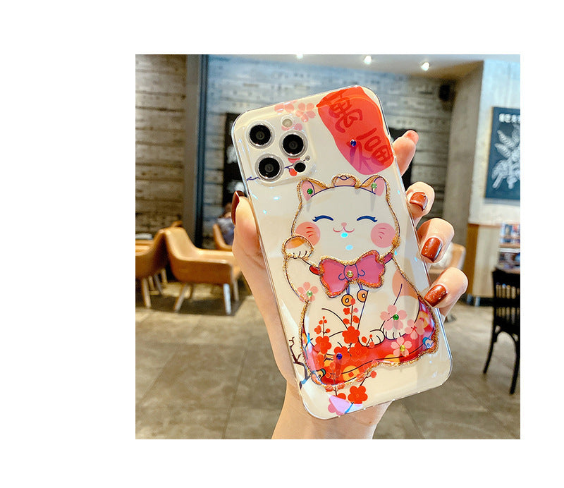 Zhaocai Cat Drop Glue Mobile Phone Case Soft Shell