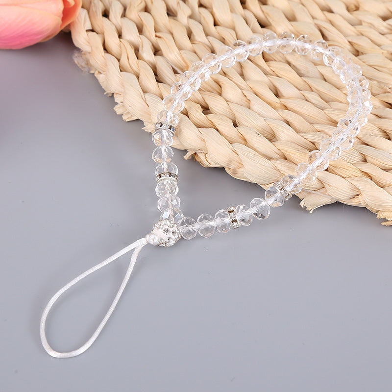 Mobile Phone Lanyard Crystal Short Bracelet Pendant
