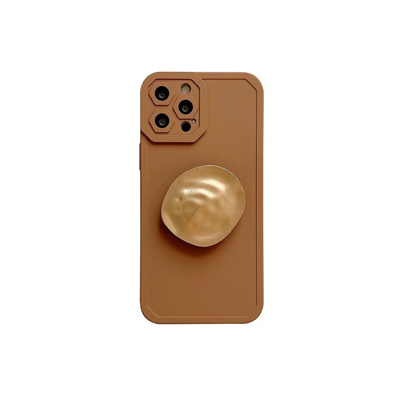 Pure Mobile Phone Case With Bracket Color All-inclusive Straight Edge Anti-fall