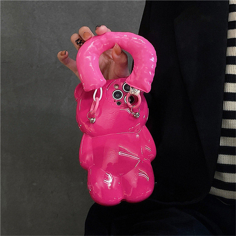Japanese And Korean Ins Transparent Doll Bear Mobile Phone Case