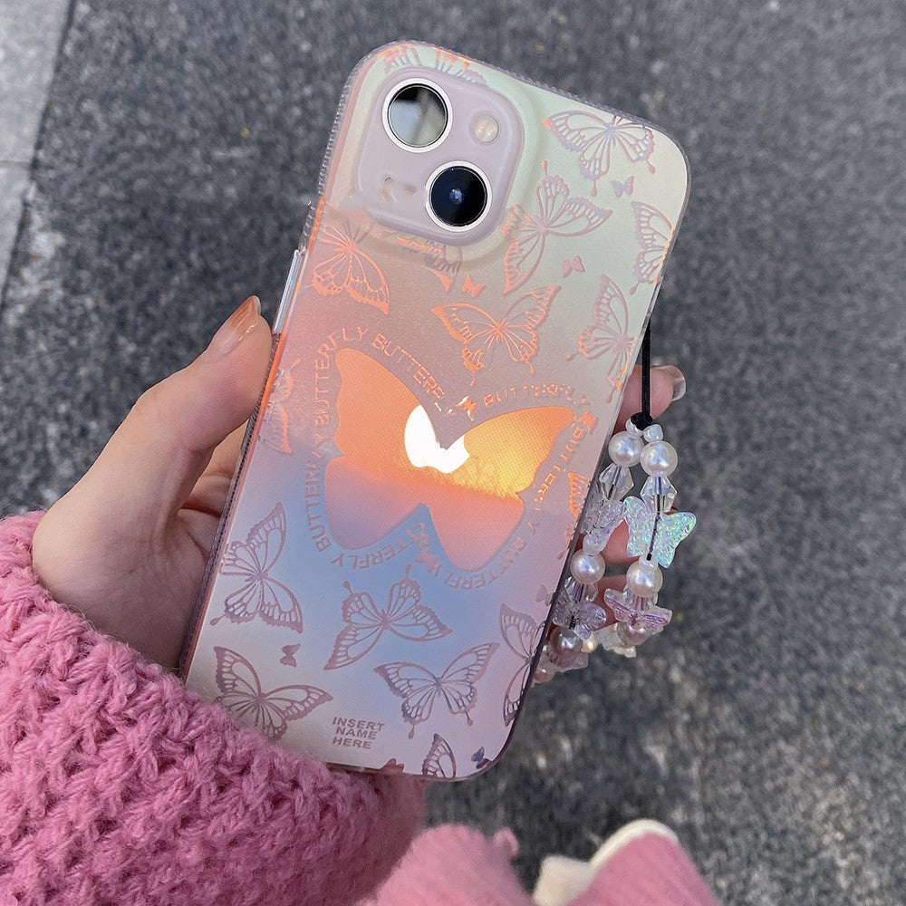 Laser Gradient Butterfly Women's Trendy Phone Case