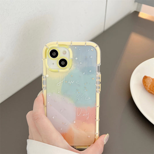 Minimalist Contrast Color Ip 14 Silicone Phone Case
