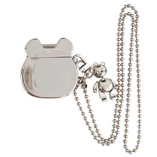 Cartoon Bear Earphone Protective Cover Long Lanyard Earphone