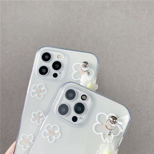 Flower Lanyard Transparent Phone Case