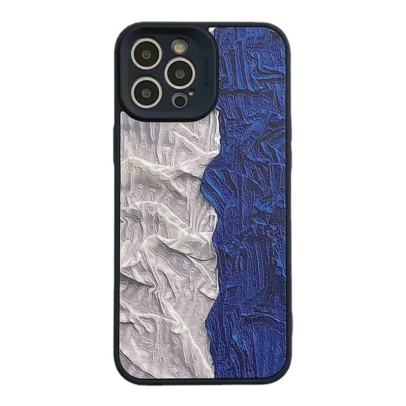 Pleated Splicing Klein Blue Phone Case