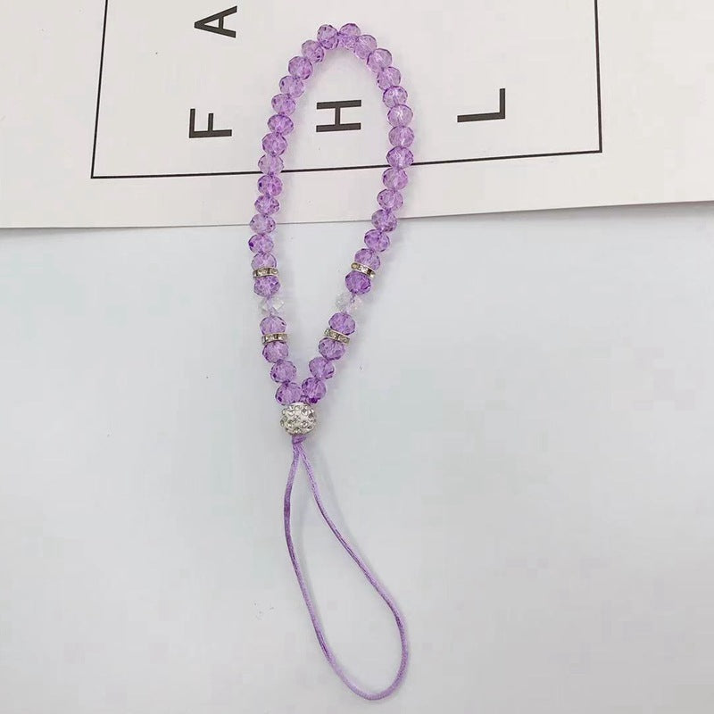 Mobile Phone Lanyard Crystal Short Bracelet Pendant