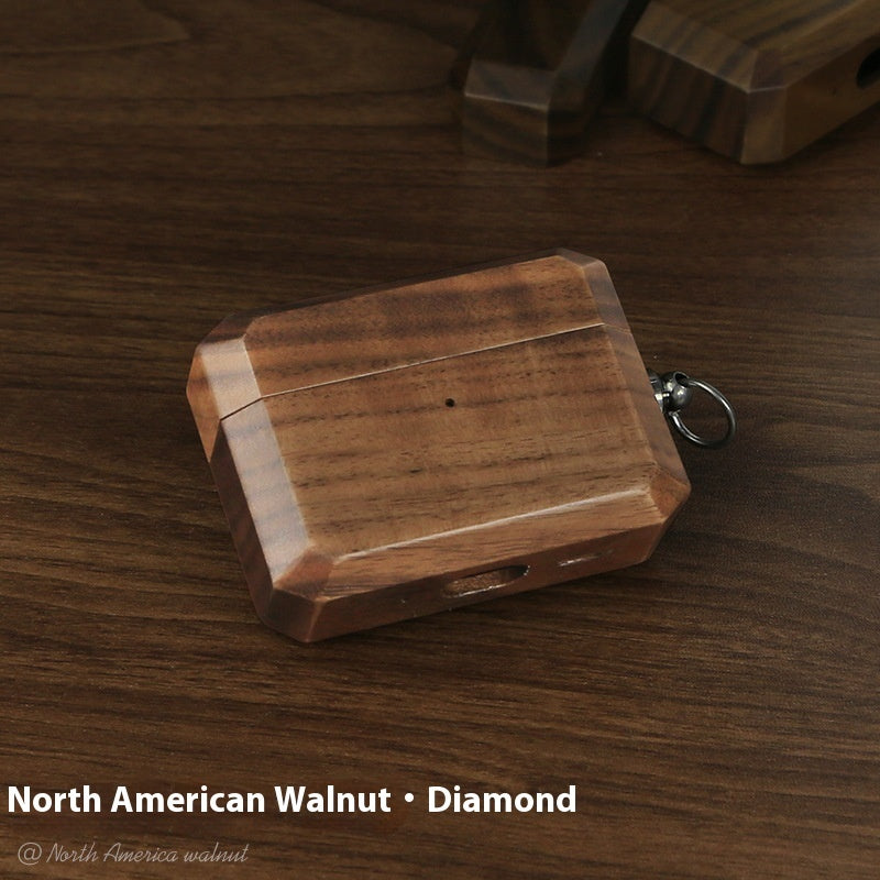 Headphone Case Solid Wood Make Lanyard