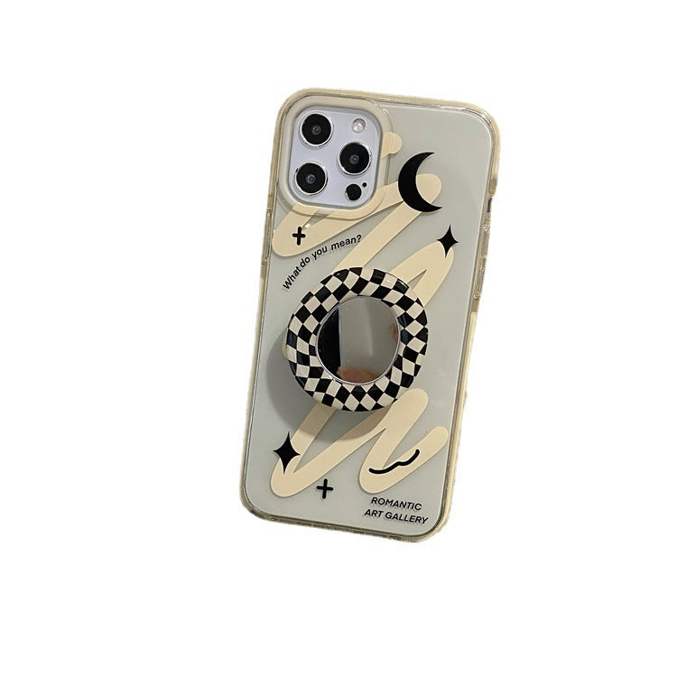 Graffiti Mirror Holder Mobile Phone Case All-inclusive Soft Case
