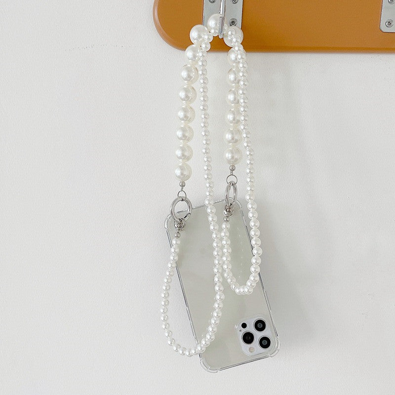 Large Pearl Portable Double Chain Phone Case