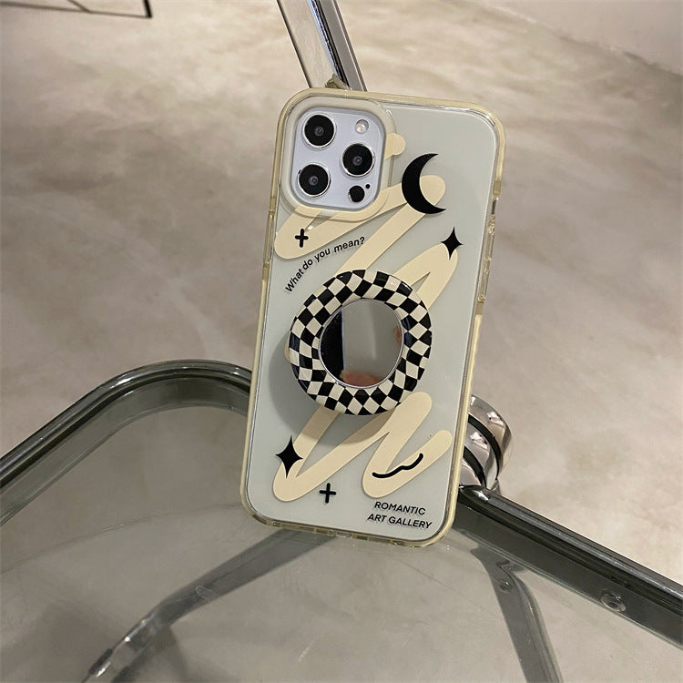 Graffiti Mirror Holder Mobile Phone Case All-inclusive Soft Case