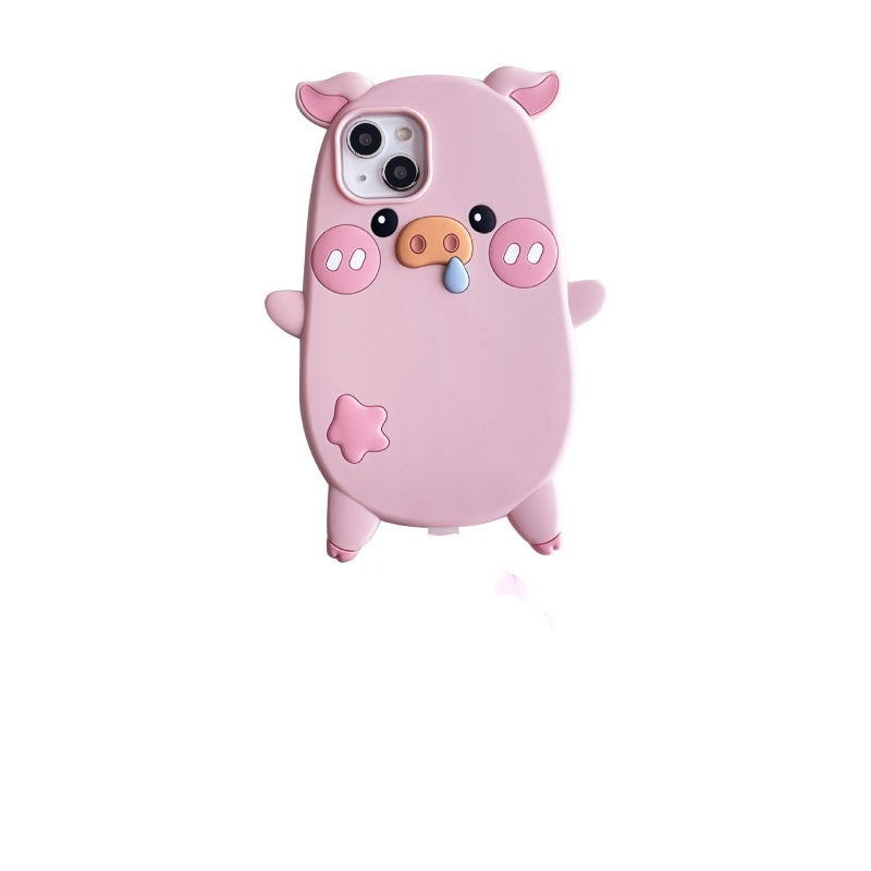 Three-dimensional Pig Phone Case All-inclusive Drop-resistant