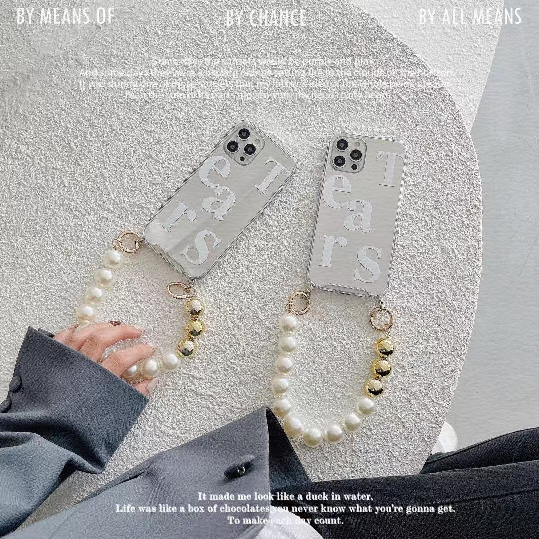 Big Pearl Chain Mirror Phone Case