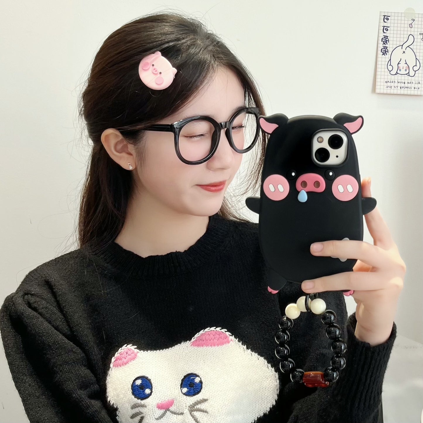 Three-dimensional Pig Phone Case All-inclusive Drop-resistant