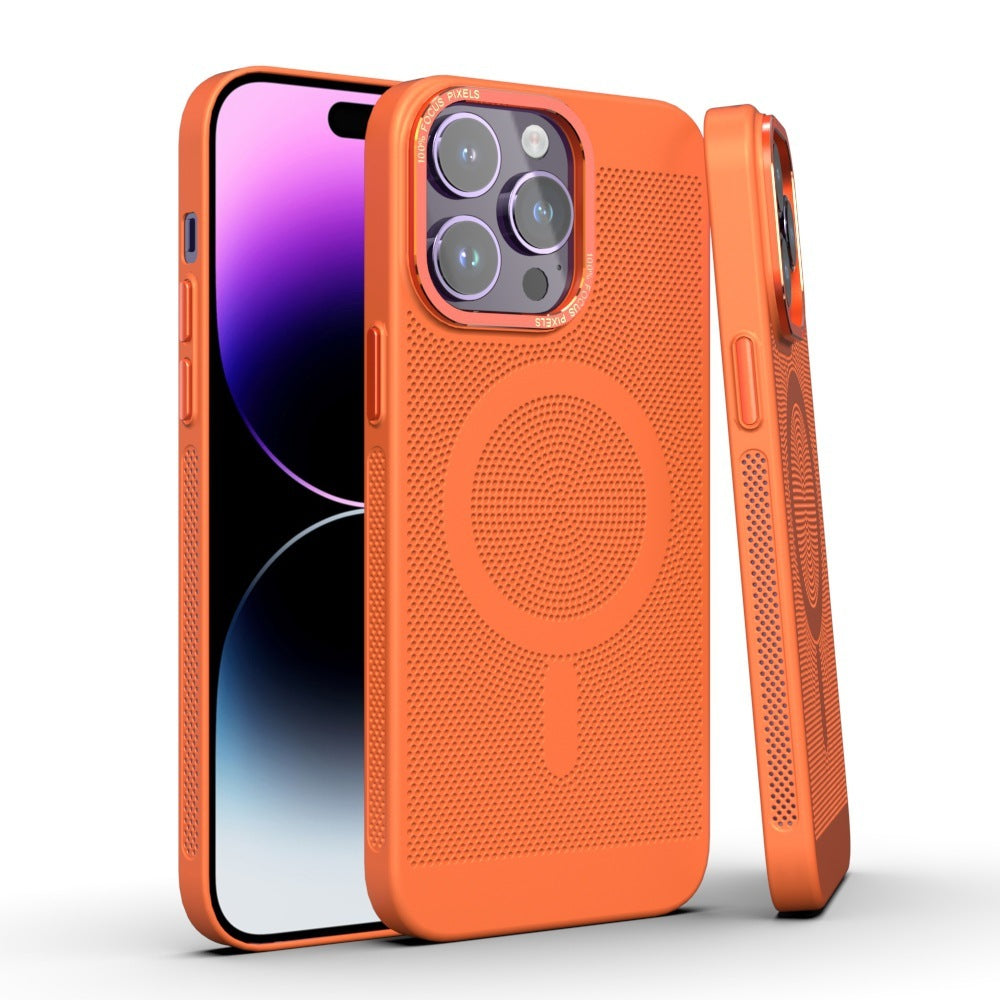 Magnetic Heat Dissipation Phone Case Grid Dark Purple