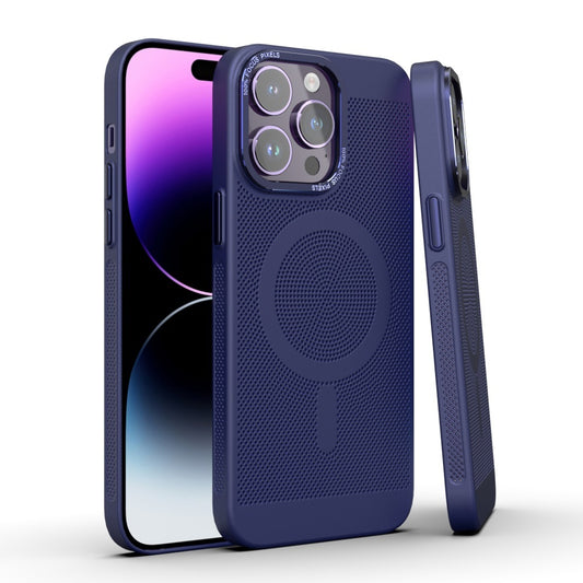 Magnetic Heat Dissipation Phone Case Grid Dark Purple