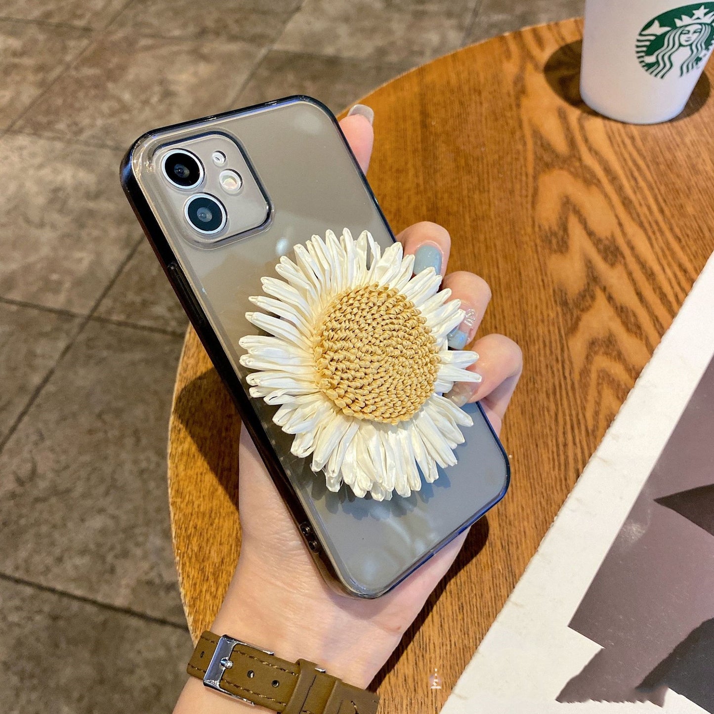 Compatible with Apple , Ins Net Red Sunflower Makeup Mirror Phone Case