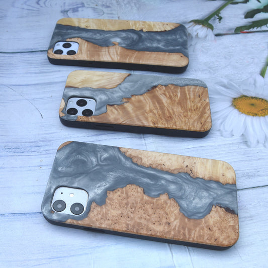 New Appropriate Resin Epoxy Stabilized Solid Wood Phone Case