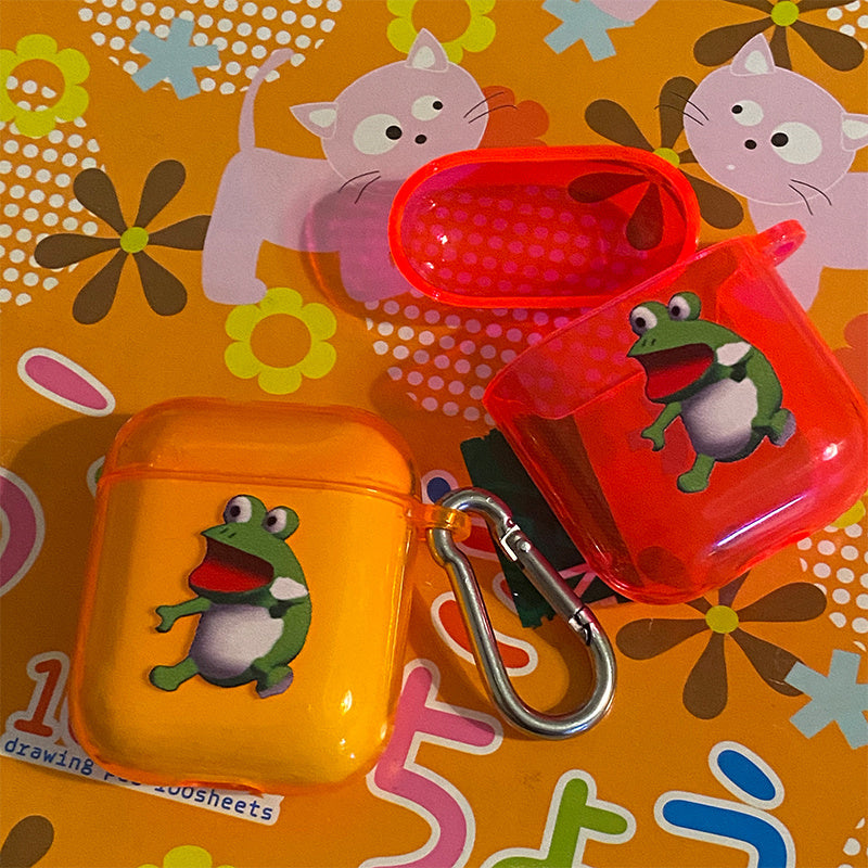 Frog Headphone Protective Case Transparent Soft Shell