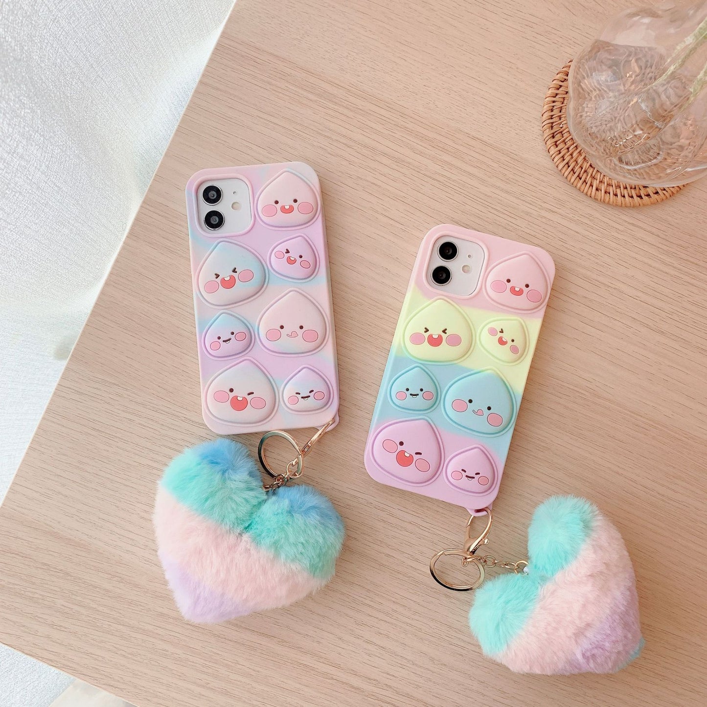 Camouflage Pinch Phone Case Rainbow Peach