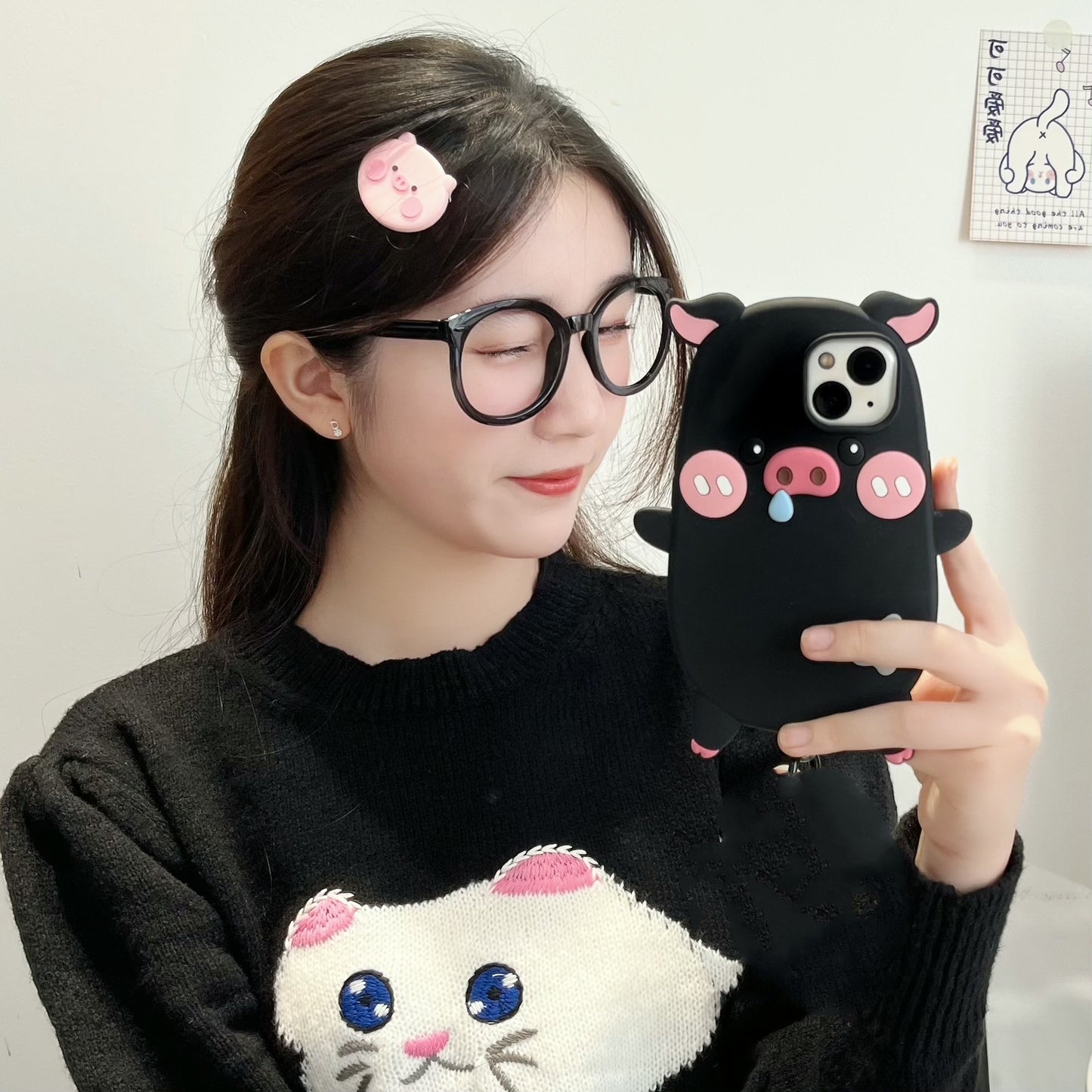 Three-dimensional Pig Phone Case All-inclusive Drop-resistant