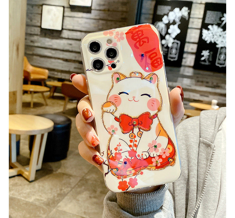 Zhaocai Cat Drop Glue Mobile Phone Case Soft Shell