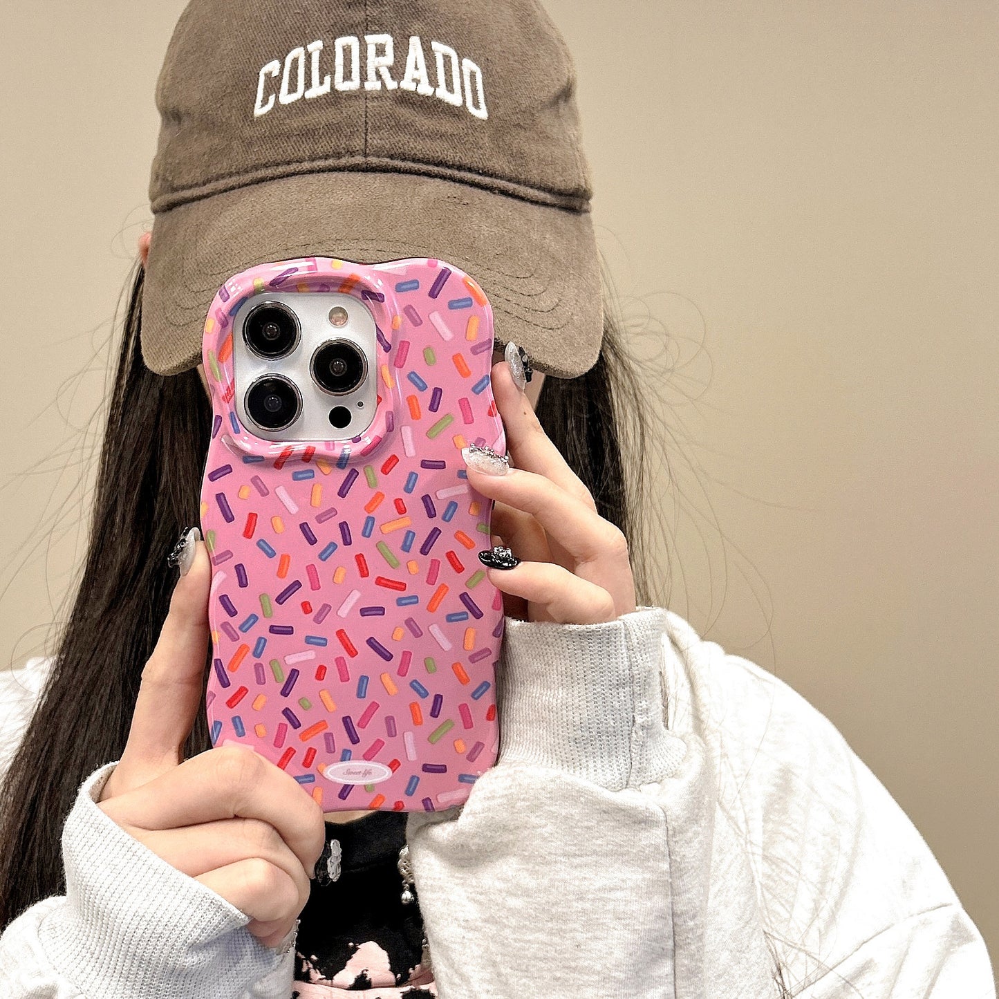 Fashion Macaron Color Donut Bracket Phone Case