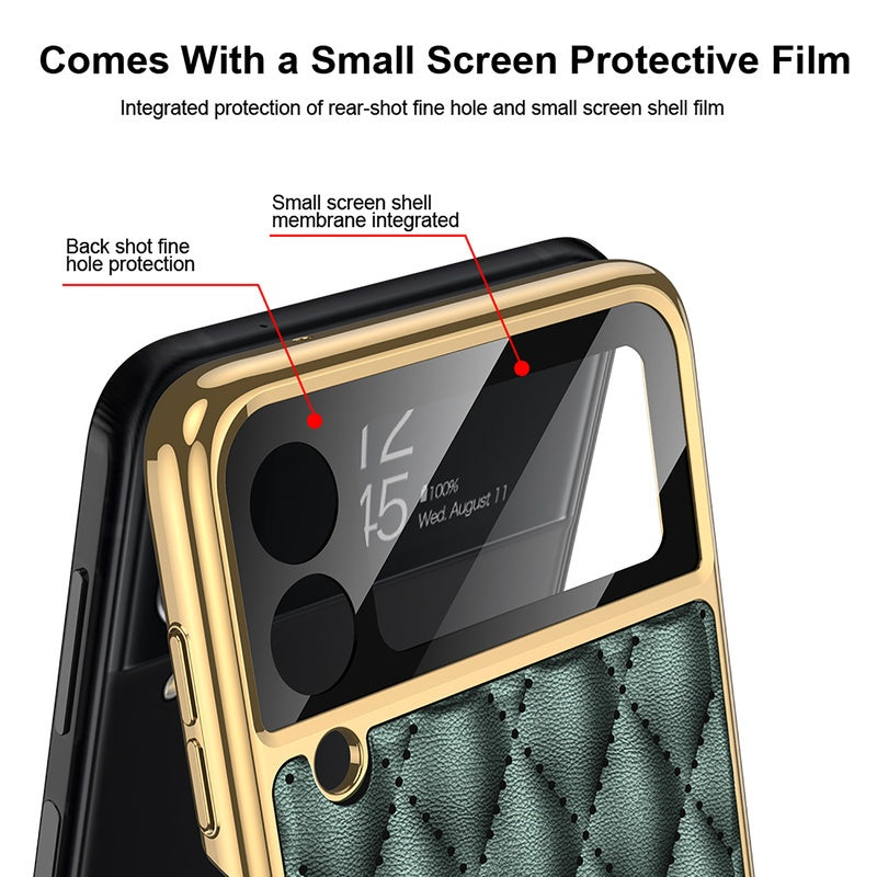 Shell Film Electroplating Plain Leather Case