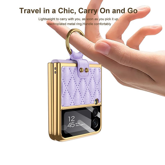 Shell Film Electroplating Plain Leather Case