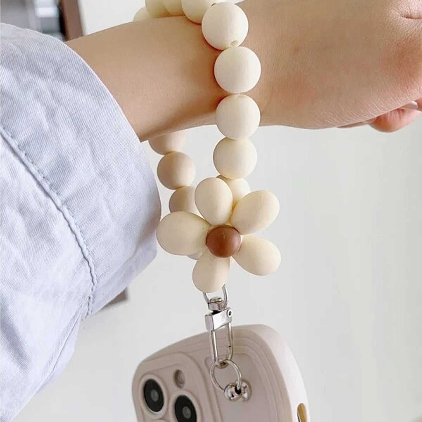 Little Flower Lanyard White Phone Case