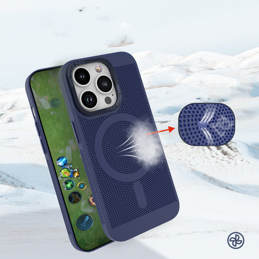 Magnetic Heat Dissipation Phone Case Grid Dark Purple