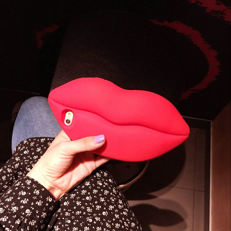 Compatible with Apple, Compatible with Apple , Creative Sexy Red Lips Anti-Fall IPhone Case