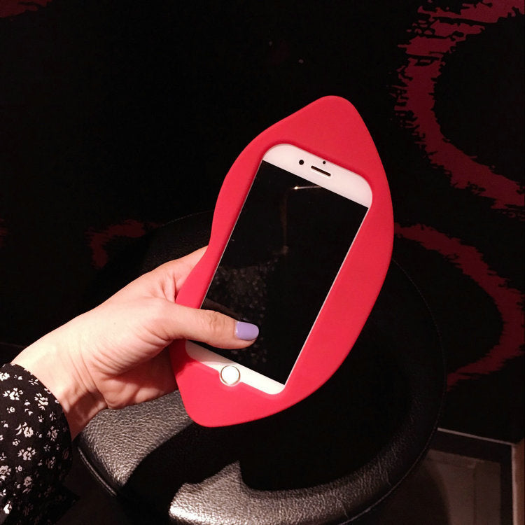 Compatible with Apple, Compatible with Apple , Creative Sexy Red Lips Anti-Fall IPhone Case