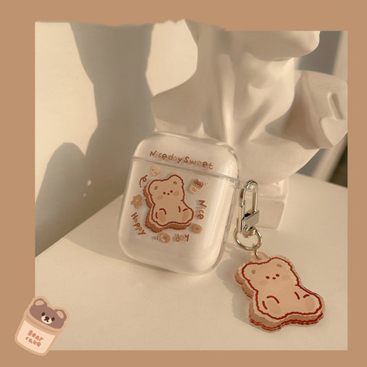 Compatible with Apple, Compatible with Apple , Cartoon Protective Cover Earphone Shell Transparent Soft Silicone Anti-drop Pendant