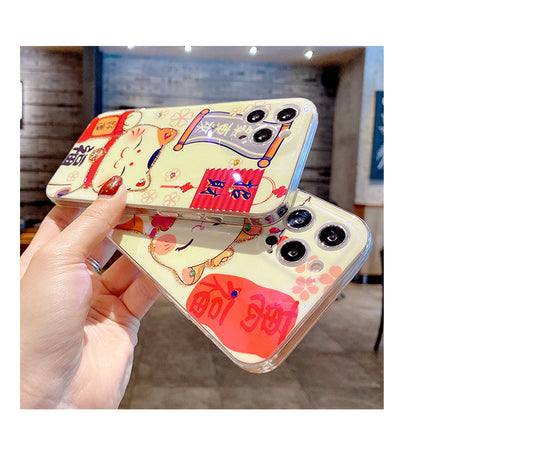 Zhaocai Cat Drop Glue Mobile Phone Case Soft Shell