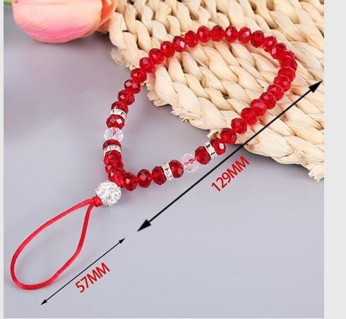 Mobile Phone Lanyard Crystal Short Bracelet Pendant