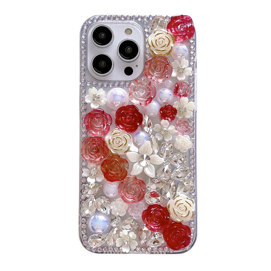 Full Diamond Rose Flower Suitable For 15promax Phone Case