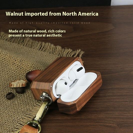 Headphone Case Solid Wood Make Lanyard